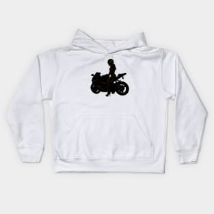 Motorradfahrerin Kids Hoodie